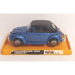 Polistil VW Volkswagon 1300 Beetle Cabriolet EL43 Blue Excellent Condition
